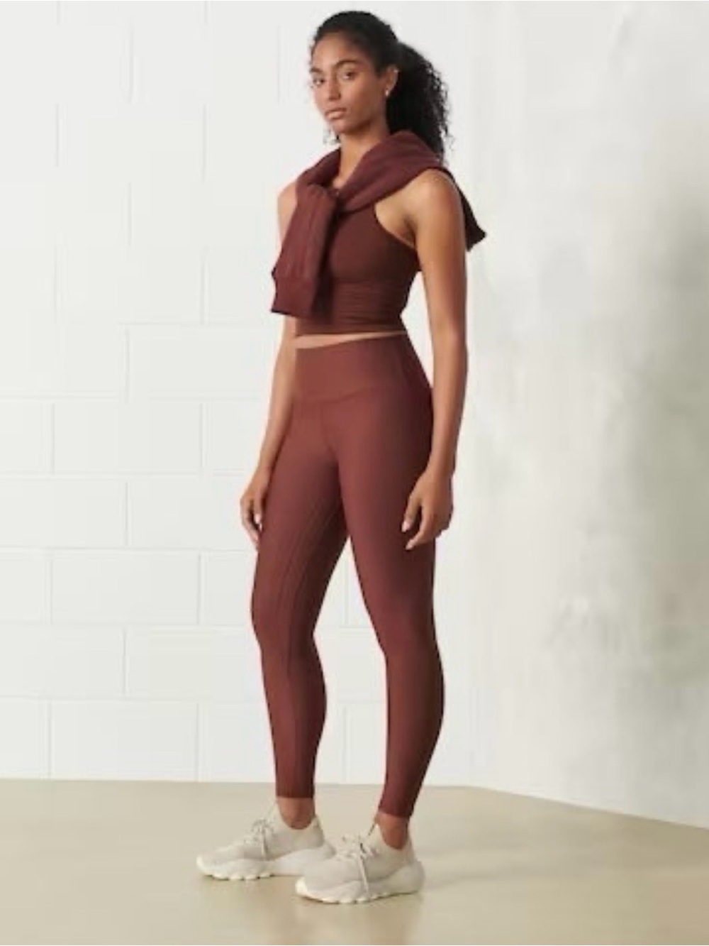 Abercrombie and Fitch YPB sculptLUX espresso brown leggings large LONG
